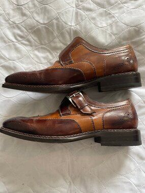 Mezlan for Ingledews Burnished Leather Monk Strap Dress Shoes Men’s 9M